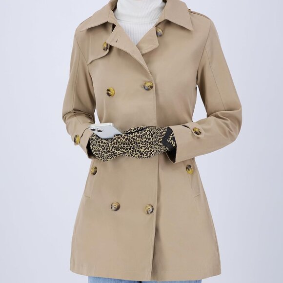 Women's Leopard - Smartdri Spandex Gloves Warm Fleece Lined Chevron Touchscreen - Picture 6 of 6